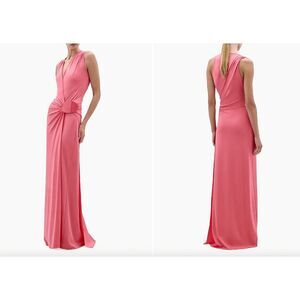 Silvia Tcherassi Fadila Surplice Maxi Dress in Hot Pink Size Small $1990